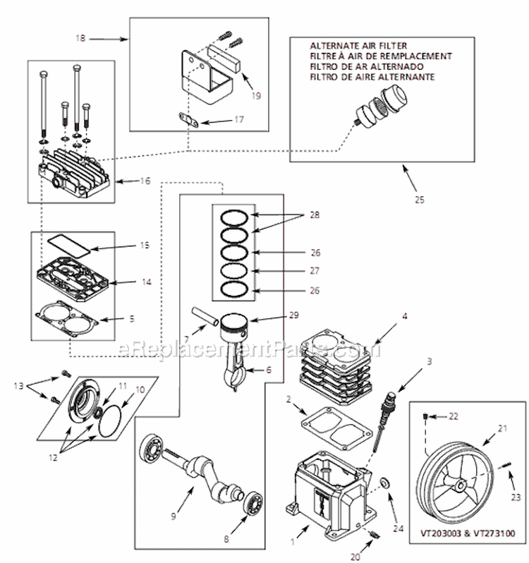 Page B Diagram and Parts List for EX800801 2006 Campbell Hausfeld Compressor